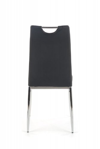 Jedálenská stolička KELLY – oceľ, ekokoža, čierna