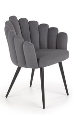 Jedálenské kresielko PARADISE — kov, látka, sivá