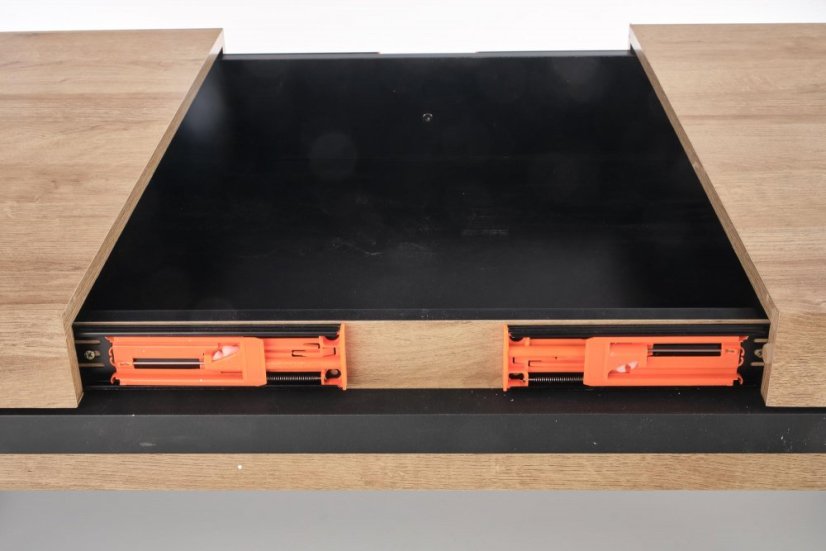 Konferenční rozkládací stolek CLARA — dekor dub, kov Halmar