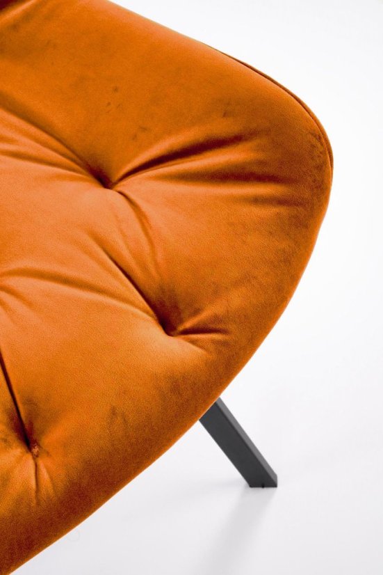 Skoricová BECKY stolička – samet & oceľ, otočná Halmar