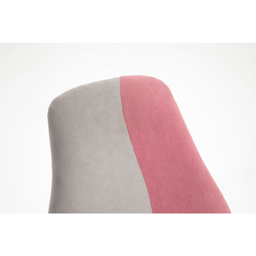 Detská rastúca stolička RAIDON – látka, plast, sivá / ružová