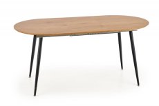 Jídelní kulatý rozkládací stůl COLORADO – 120x80x74 (+40) dub/kov, černý