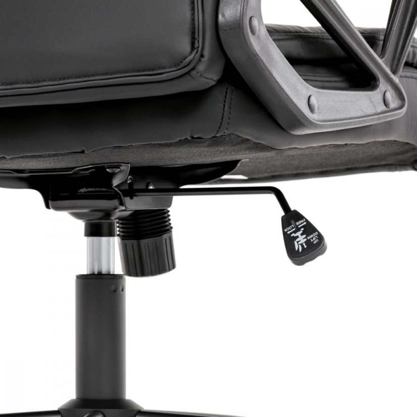 Kancelářské křeslo HOLMES — kov, ekokůže, černá Autronic