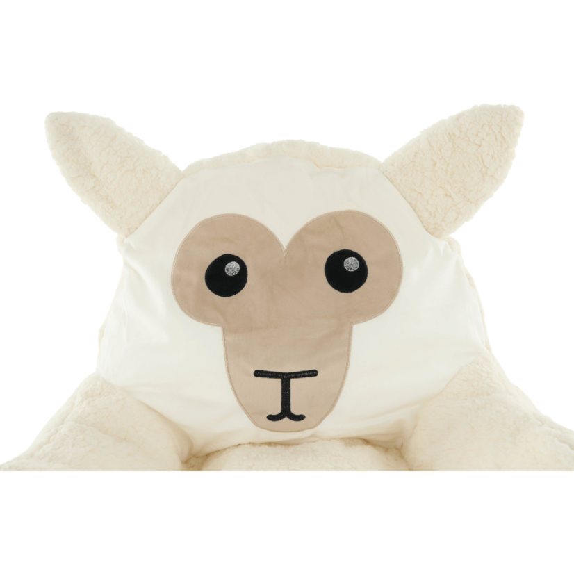 Detský sedací vak BABY s ovečkou — 55×50, biela/smotanová