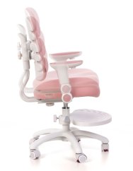 Dětská rostoucí židle GRIDDY — látka, bílá / růžová