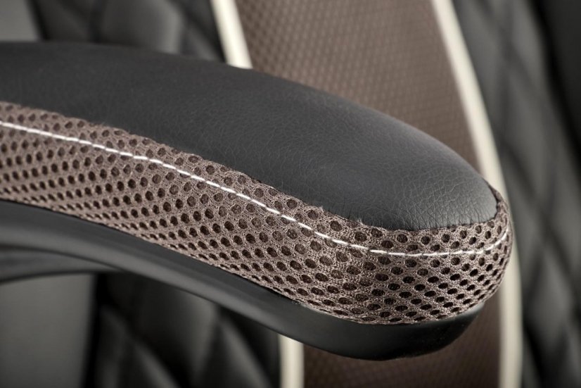 Kancelářské křeslo HAMLET — ekokůže, černá / šedá Halmar