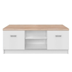 TV stolek TOPTY — 120x42x46, dub sonoma, bílá Kondela