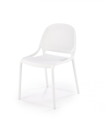 Jedálenská stolička BERN — plast, biela