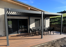 Bioklimatická pergola INTRO PLUS 6x3 m, hliník -  volně stojící