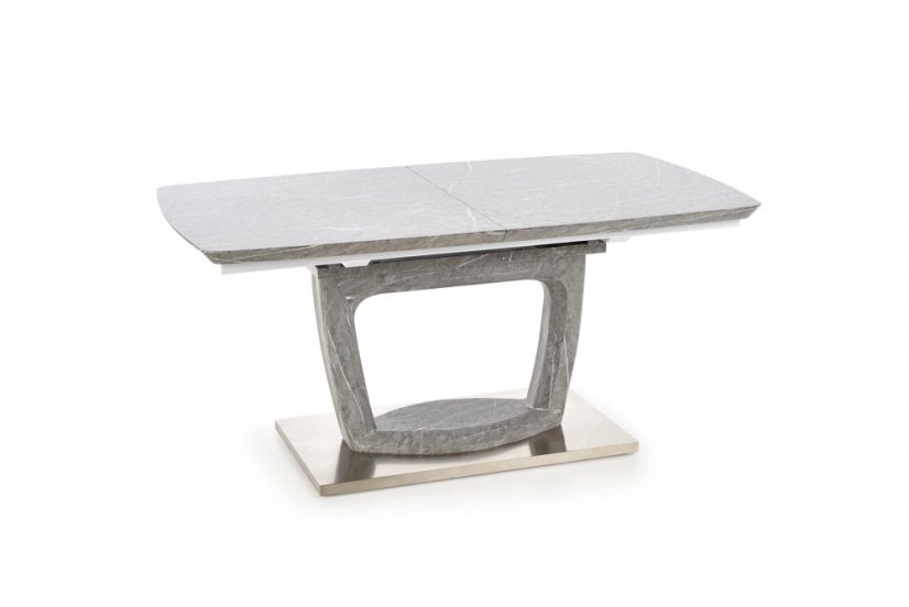 Jídelní rozkládací stůl ARTEMON –? 160x90x76 (+60), mramor, šedý Halmar