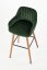 Barová židle BICKLE – masiv, kov, látka, tmavě zelená