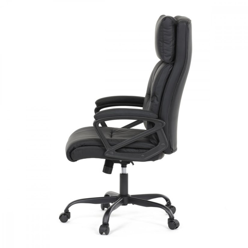 Kancelářské křeslo HOLMES — kov, ekokůže, černá Autronic