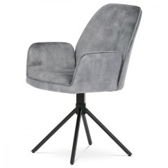 Jedálenské kreslo NOBARA — kov, látka, strieborná