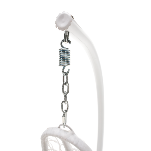 Závěsné křeslo KALEA — bílá, květinový vzor, nosnost 130 kg