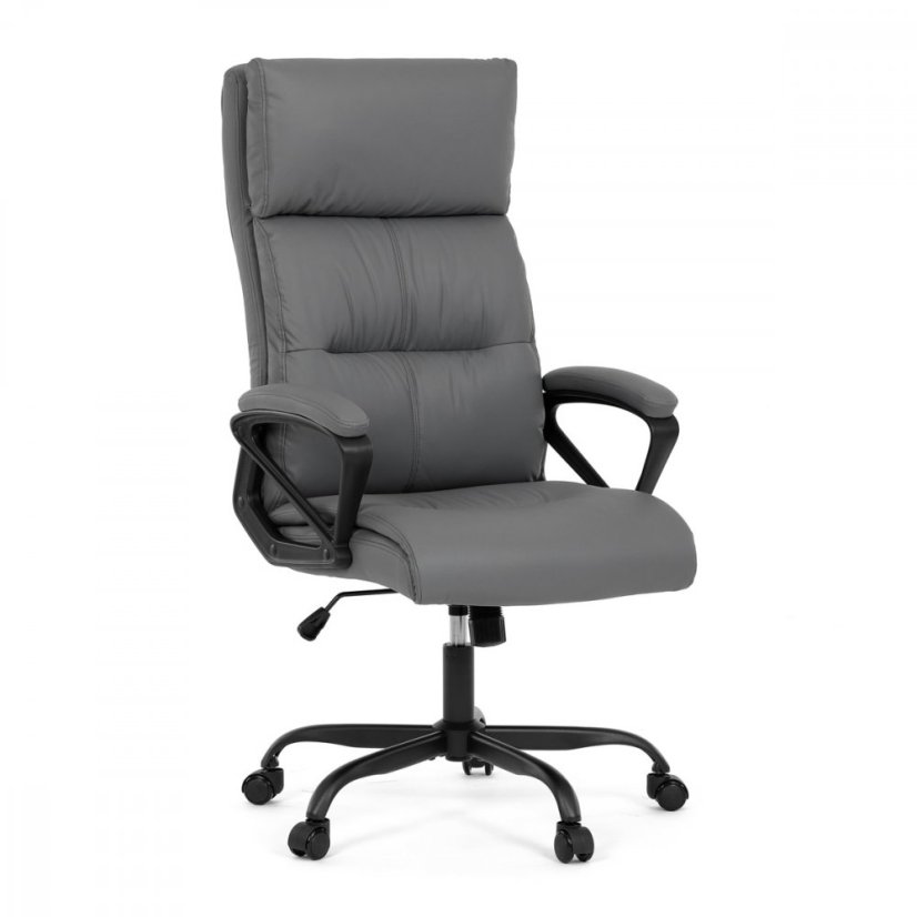 Kancelářské křeslo HOLMES — kov, ekokůže, šedá Autronic