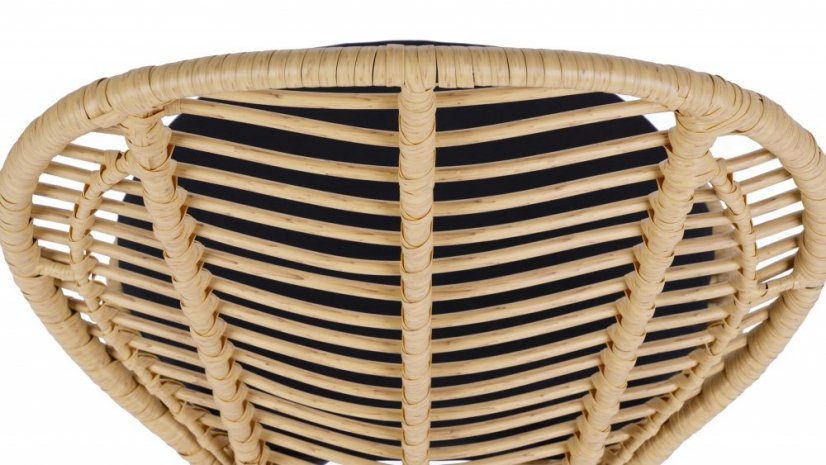 Jídelní židle PATRICIA — umělý ratan, přírodní / černá