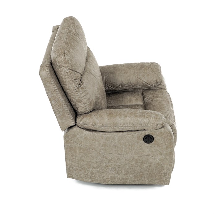 TV křeslo CHRISTOF s elektrickým polohováním — látka vintage, lanýžová Autronic