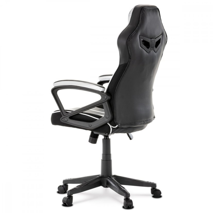 Herné kreslo LANCER — látka, ekokoža, čierna / biela