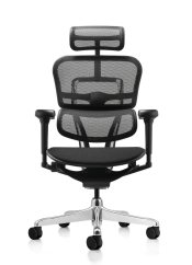 Kancelářská ergonomická židle SIRIUS NEO – opěrák síť, čalouněný sedák, černá