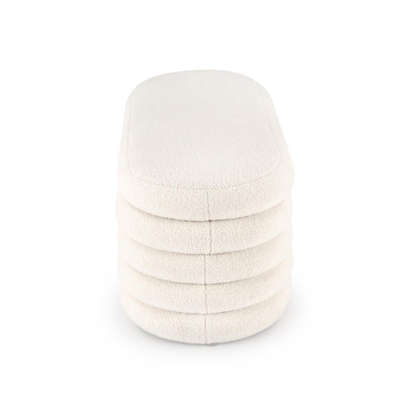 Taburet BLISS s úložným priestorom — látka, krémová