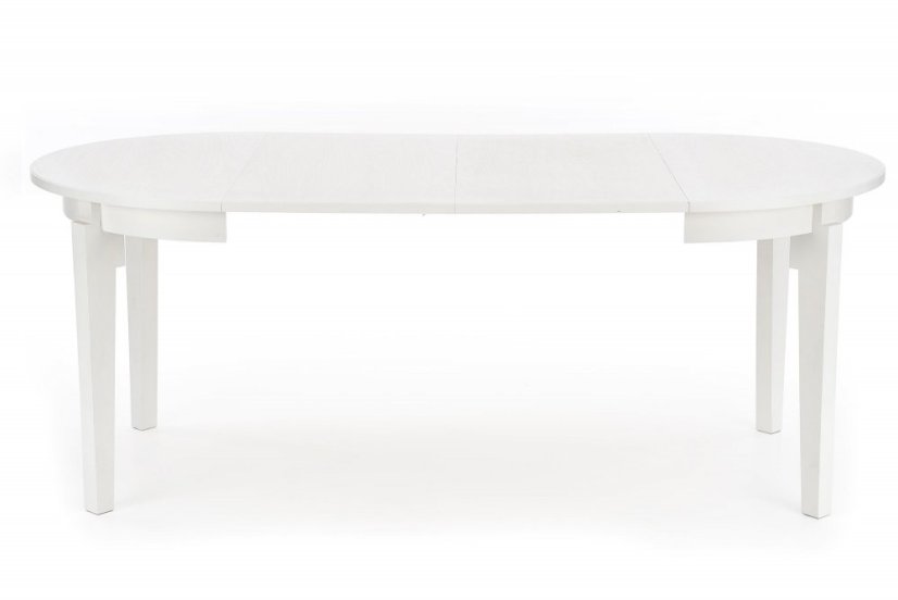 Jídelní kulatý rozkládací stůl SORBUS – 100x100x77 (+100) dřevo, bílá Halmar