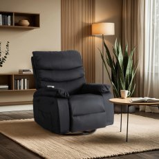 Masážne kreslo BRUCE – Luxusná rozkladacia čierna ekokoža