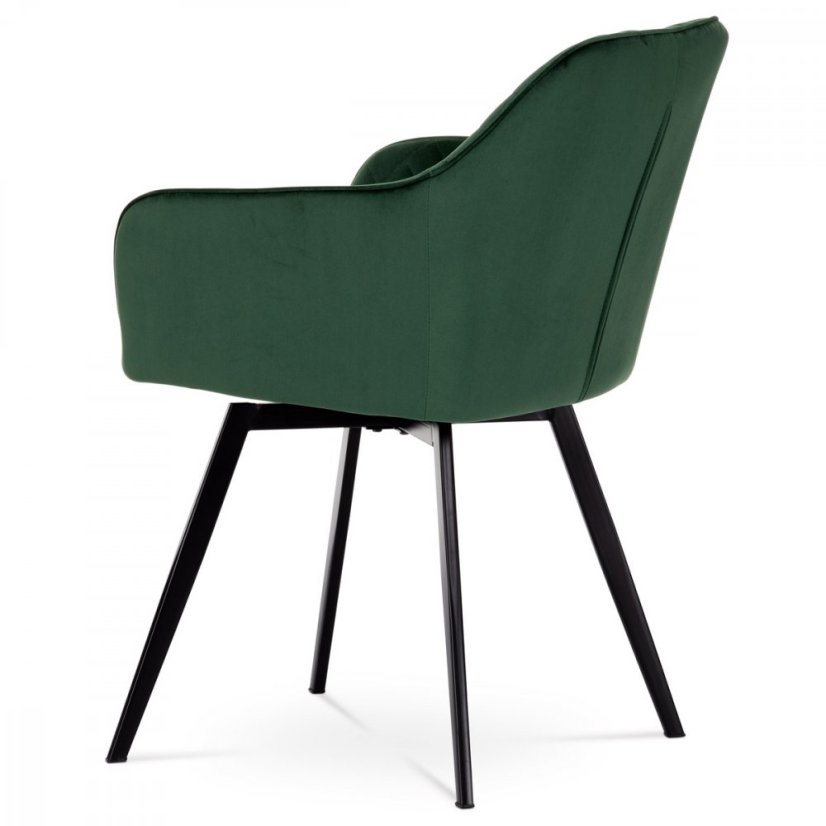 Jedálenské otočné kresielko YELD — kov, látka, zelená