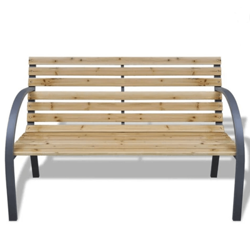 Zahradní lavice LORA — kov, dřevo, přírodní Kondela