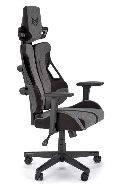 Herná stolička NITRO 2 — látka, čierna / sivá