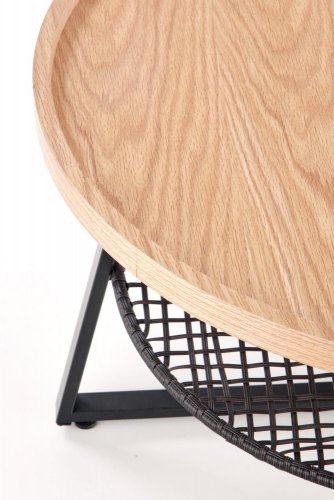 Konferenční stolek FLORENCE –⁠ kov/dřevo, černá/dub