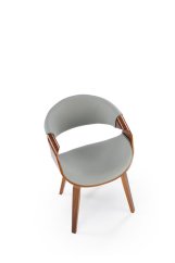 Jídelní křeslo JARED — ekokůže, dekor ořech / šedá Halmar