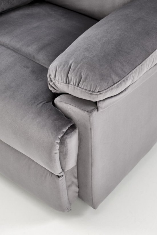 Relaxačné polohovacie kreslo DRAGER - zamatová látka, sivá