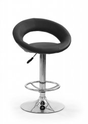 Barová stolička SOLO - kov, ekokoža, čierna