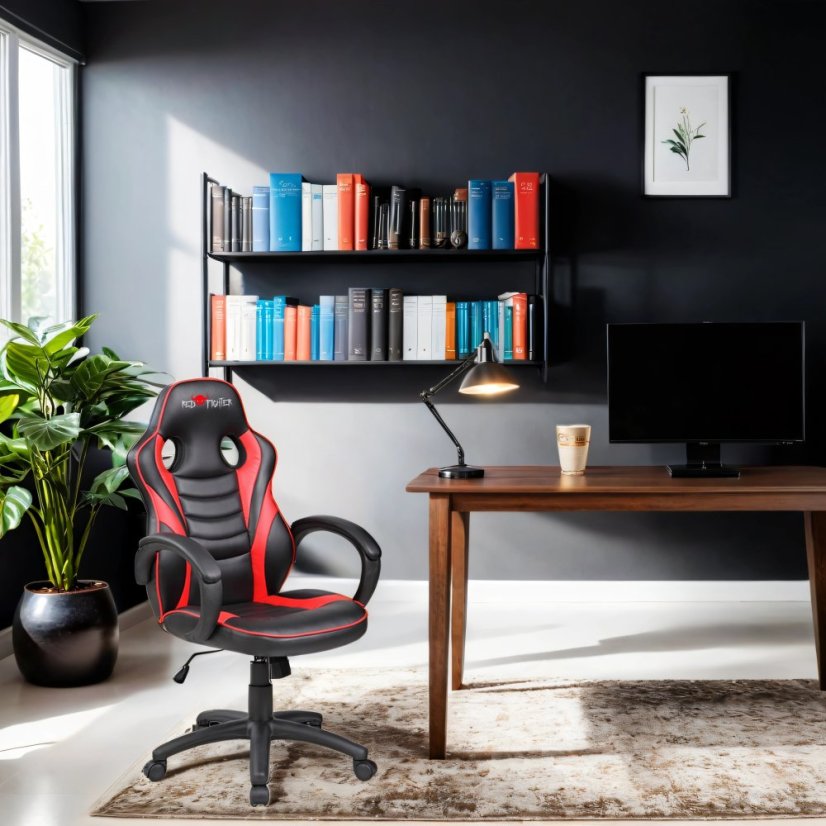 Dětská herní židle Red Fighter C6 — černá/červená