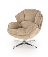 Designové křeslo GUIDO — kov, látka, béžová