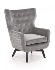 Relaxačné kreslo ušiak MARVEL – masív, látka, sivá