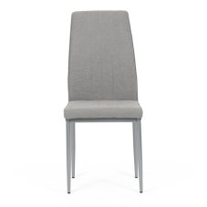 Jedálenská stolička LENA s sivým poťahom a šedými kovovými nohami