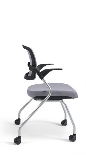 Konferenční židle na kolečkách Bestuhl U20 BLACK — více barev, stohovatelná - Barevné provedení U20 BLACK: Šedá
