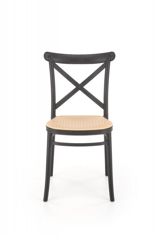 Jedálenská stolička BRONSON — plast, čierna / béžová