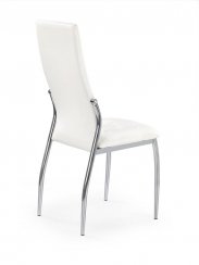 Jedálenská stolička LECH – oceľ, ekokoža, biela