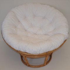 Relaxační papasan ARTEMIS — ⌀110 cm, ratan, látka, medová / více barev