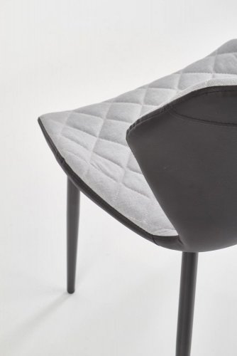 Jídelní židle MESA –⁠ kov/látka, černá/šedá