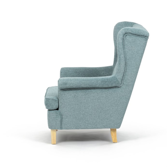 Relaxační křeslo ušák BEILY - masiv, látka, modrá Autronic