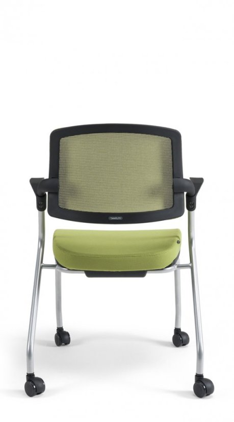 Konferenčná stolička na kolieskach Bestuhl U20 BLACK — viac farieb, stohovateľná - Farebné prevedenie U20 BLACK: Červená