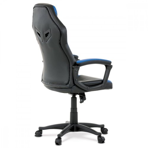Herní židle STRANGE –⁠ ekokůže, modrá/černá