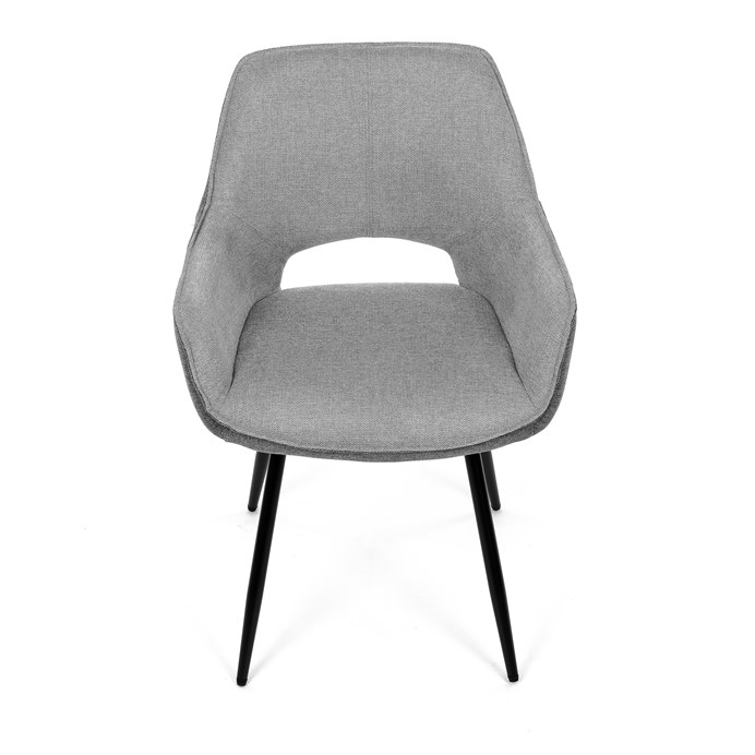 Jedálenská stolička BONY - strieborno-sivá látka, čierny kov