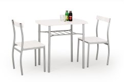 Jídelní set LANCE 1 + 2 – kov, bílá Halmar