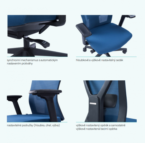Kancelářská ergonomická židle Office More NYON – více barev