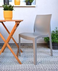 Plastová židle EMMA — nosnost 150 kg, taupe