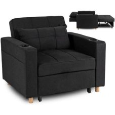 Elegantné ergonomické kreslo SOLOR v čiernej farbe - s držiakom na pitie